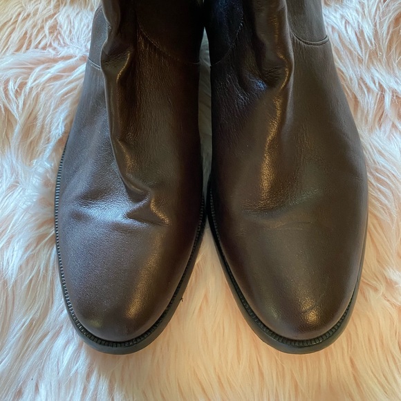 COACH Stretch Riding brown leather/fabric knee high boots size 9 - Picture 7 of 11